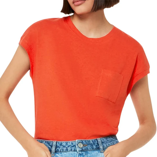 t-shirt Whistles Women's Ember Linen Mix Pocket Tee Bloomingdale's $69