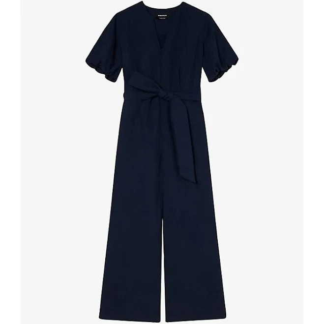 jumpsuit Whistles Women's V-Neck Tie-Waist Linen-Blend Jumpsuit Selfridges $193