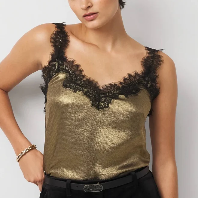 top White House Black Market Petite Lace Camisole Top White House Black Market $32.99