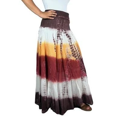 maxi skirt Women's Boho Tie-Dye High Waistband A-Line Flared Maxi Skirt Target $39.95