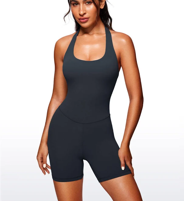 romper Women's Halter Backless Yoga Romper Shorts shop.crzyoga.com $36