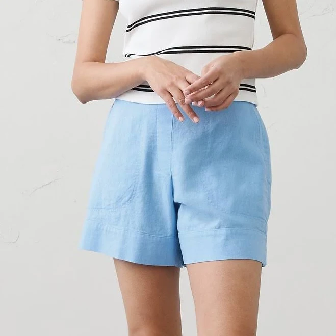 shorts Women's High-Rise Linen-Blend Pull-On Shorts Banana Republic Factory $60