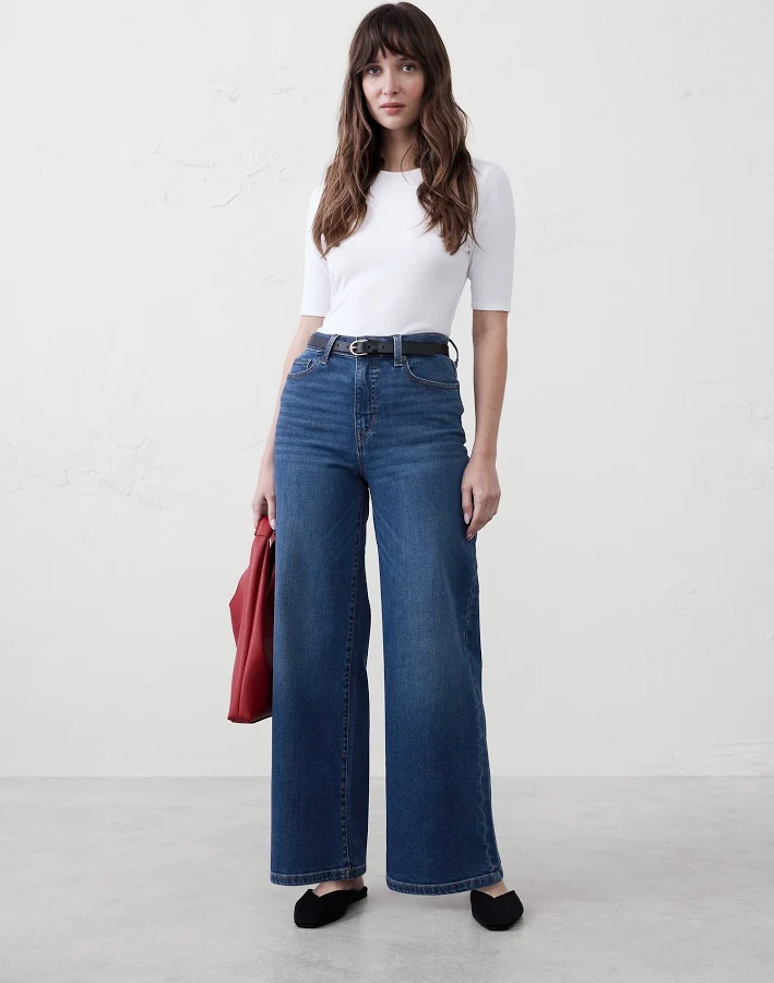 jeans Women's High-Rise Wide-Leg Jeans Banana Republic Factory $60