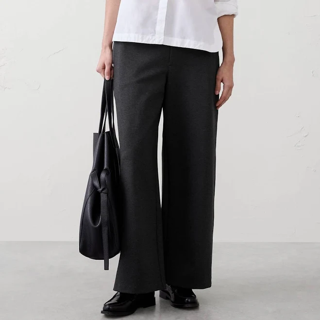 pants Women's High-Rise Wide-Leg Ponte Pants Banana Republic Factory $60
