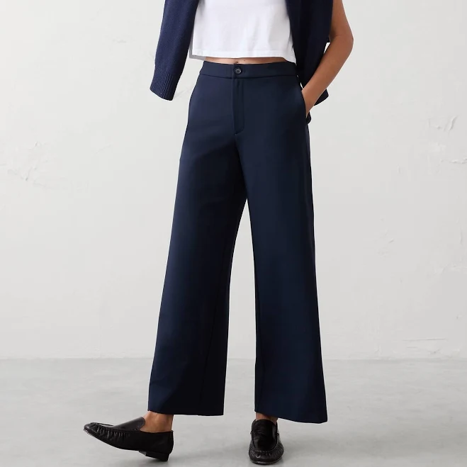 bottom Women's High-Rise Wide-Leg Ponte Pants Banana Republic Factory $60