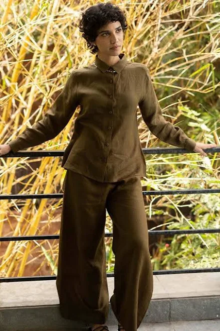 matching set Women's Linen Wide Leg Pants & Shirt Co-Ords Set Etsy - Seller $99.99