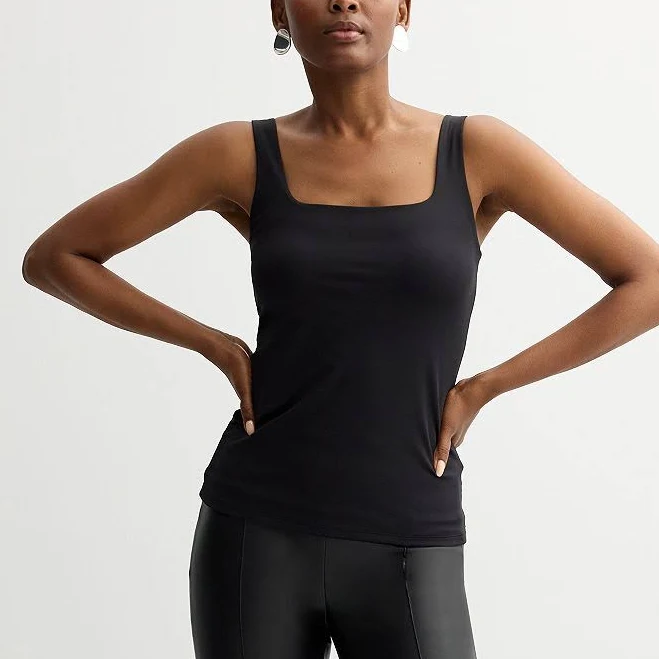 square neck top Women's Nine West Sculpt Squareneck Tank Top, Size: Small, Mineral Black Kohl's $17.99