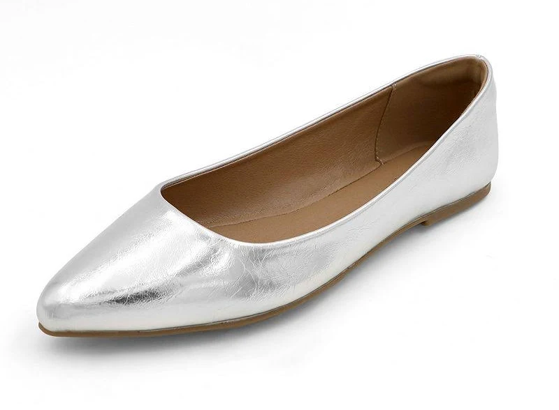 shoes Women's Pointed Toe Ballet Flats - Classic Everyday Comfort Shoes, Size: 8, Silver Kohl's $34.99