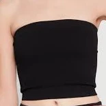 top Womens Ribbed Knit Seamless Tube Top, Black, Size M-L - Rainbow Shops Rainbow Shops $5.99