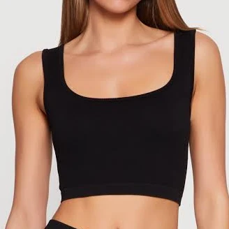 top Women's Seamless Rib Knit Cropped Tank Top Rainbow Shops $6.99