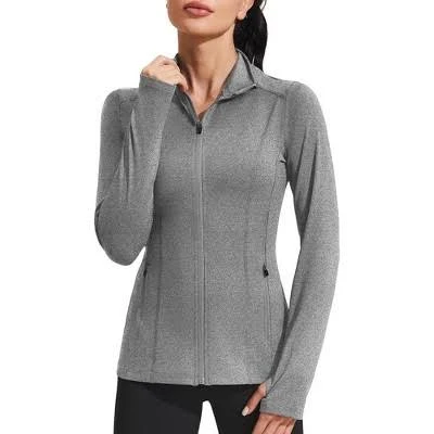 outerwear Women's Slim Fit Full Zip Workout Jacket with Thumb Holes Target $34.09