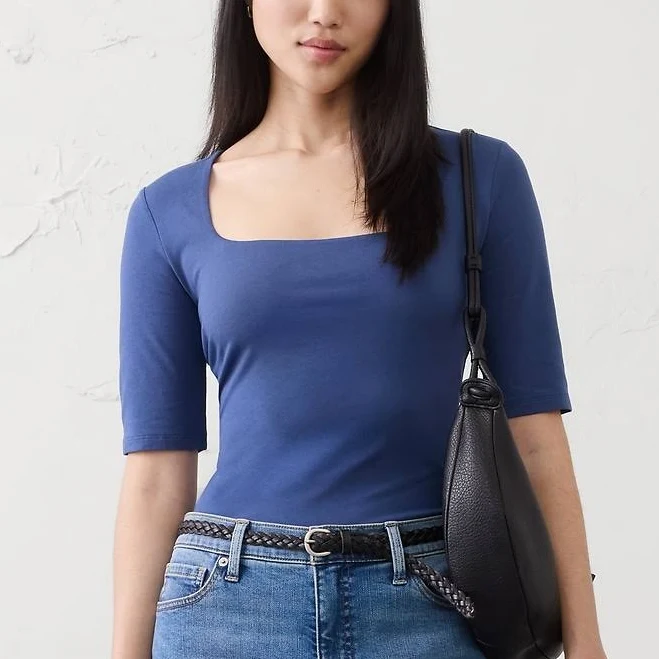square neck top Women's Soft Stretch Square-Neck Top Banana Republic Factory $28
