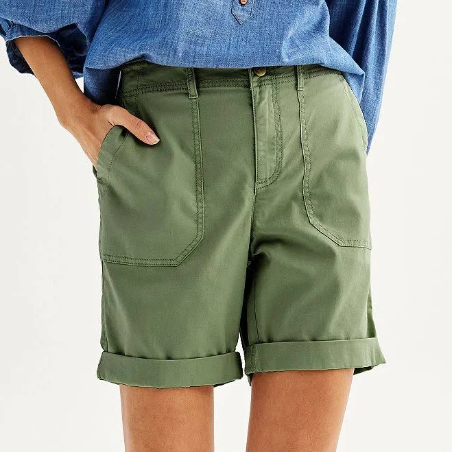 shorts Women's Sonoma Goods For Life Utility Bermuda Shorts, Size: XS, Manolo Olive Kohl's $29.99