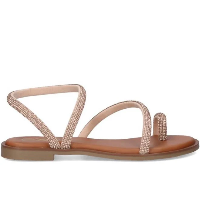 shoes Women's Strap Flat Sandal In Rose Gold ShopSimon $44.8