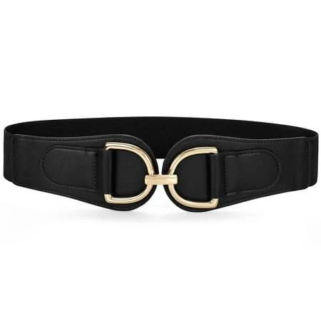 accessory Women's Stretch Wide Elastic Waist Belt with Gold Buckle Walmart - WHIPPY $11.99