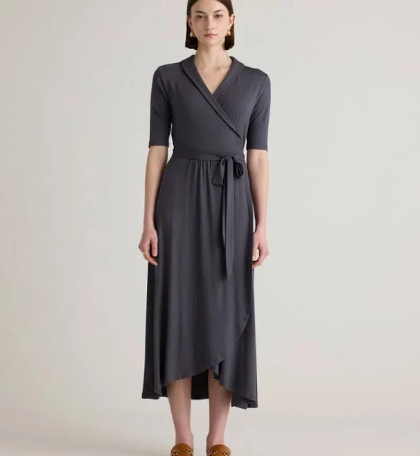 dress Women's Tencel Jersey Midi Wrap Dress In Carbon Grey ModeSens $60