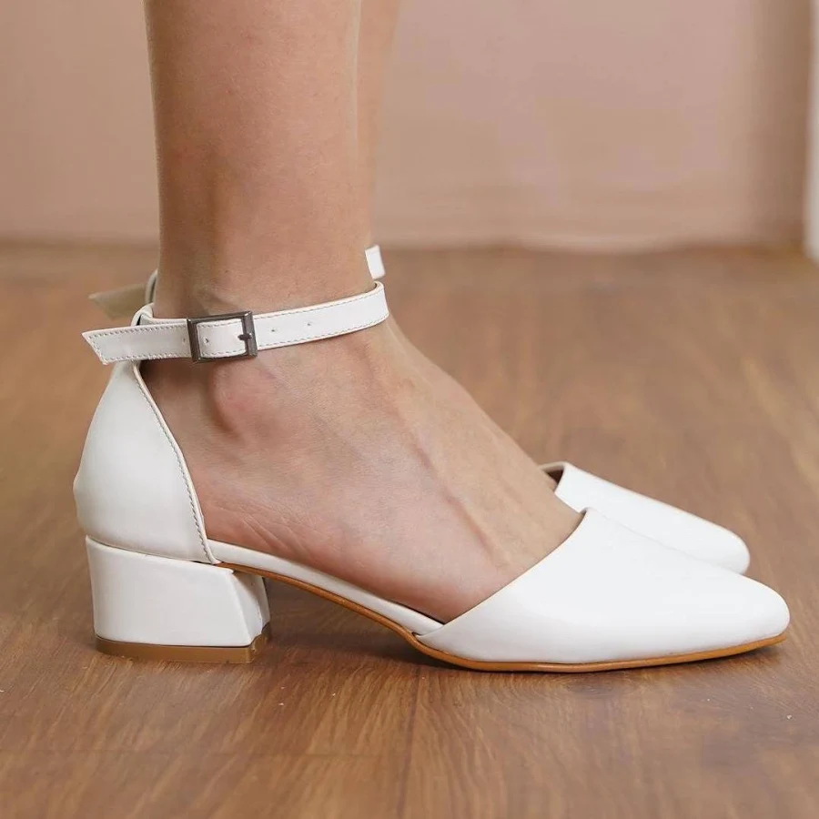 shoes Women's Vegan Leather Low Block Heel Sandals Etsy - HylWedding $74.9