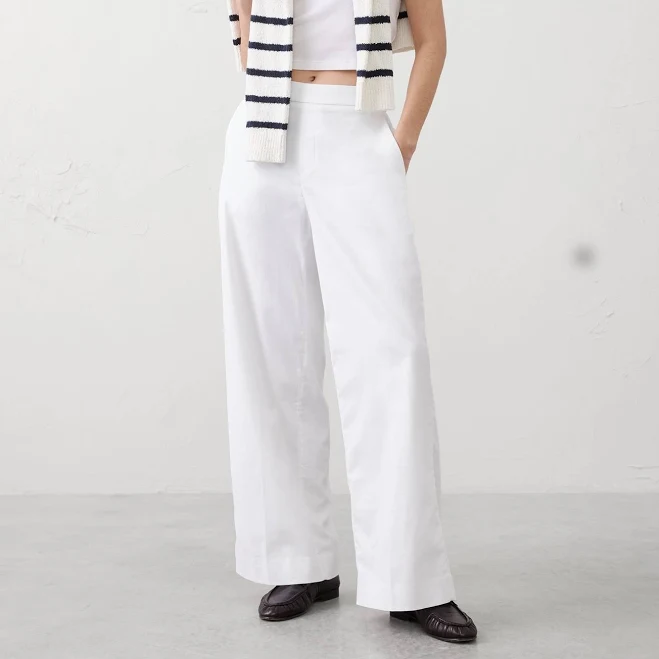 matching set Women's Wide-Leg High-Rise Linen-Blend Pant Banana Republic Factory $60