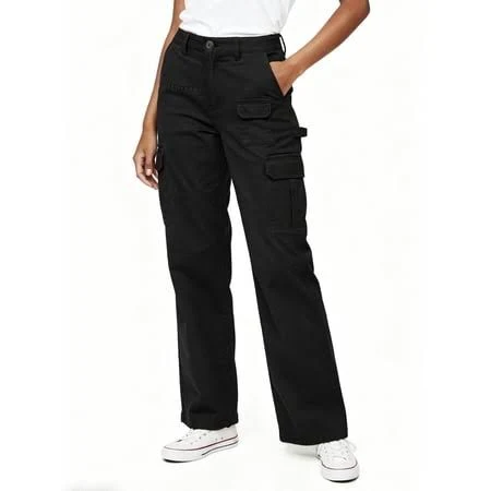 bottom Women's Y2k High-Waisted Wide-Leg Baggy Cargo Pants Walmart - TRGPSG $35.09
