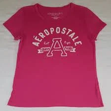 top Y2K Aeropostale Women's Graphic Logo Tee XL HOT PINK Fitted Top Scoop Neck eBay $7.99