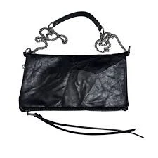 bag ZARA Black Rock Mini Crossbody Bag Silver Chain Strap Flap Magnetic Modern Chic eBay $18.99