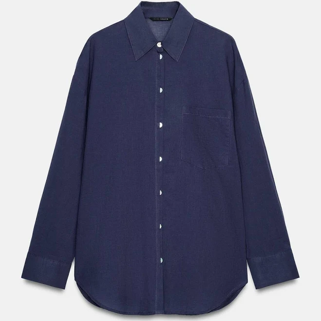 button down shirt Zara Oversized Cotton Shirt Zara USA $39.9