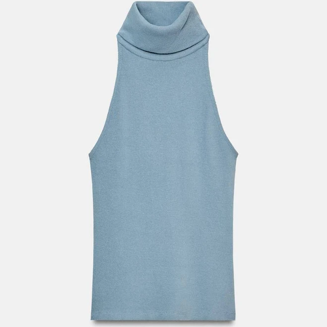 blouses Zara Women's High Neck Sleeveless Top Zara USA $35.9