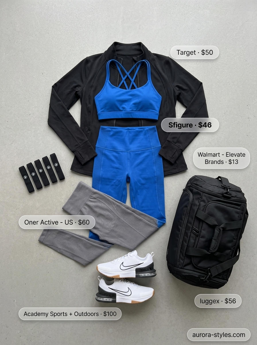 Cobalt blue matching set for HIIT classes. Summer activewear for women 2026.