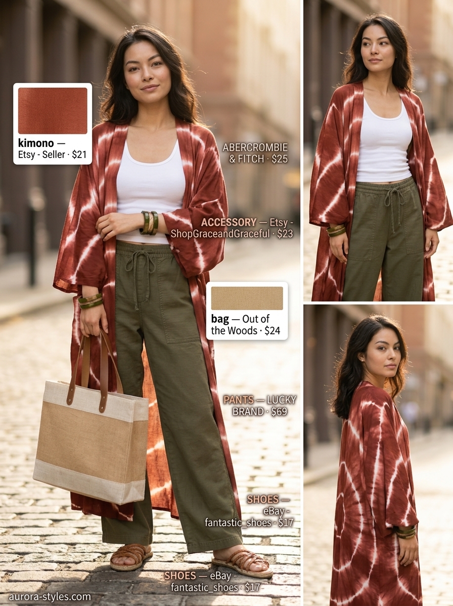 summer kimono outfits for women 2026 outfit idea - fashion styling inspiration
