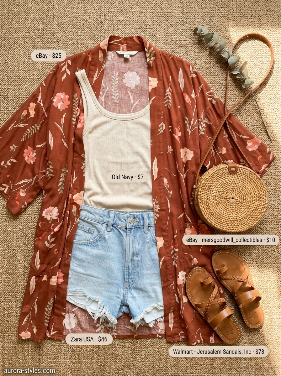 summer kimono outfits for women 2026 outfit idea - fashion styling inspiration