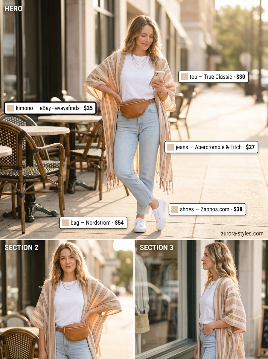 summer kimono outfits for women 2026 outfit idea - fashion styling inspiration