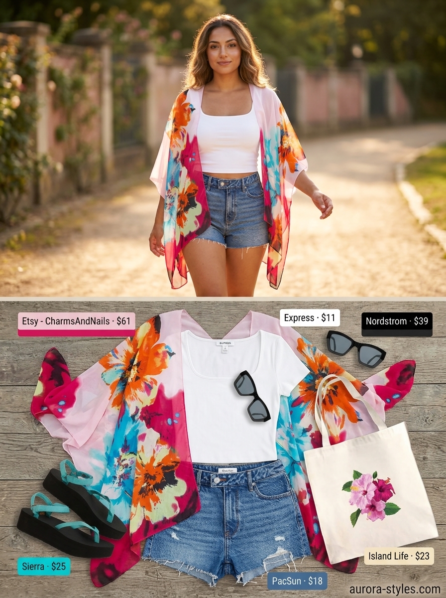 summer kimono outfits for women 2026 outfit idea - fashion styling inspiration