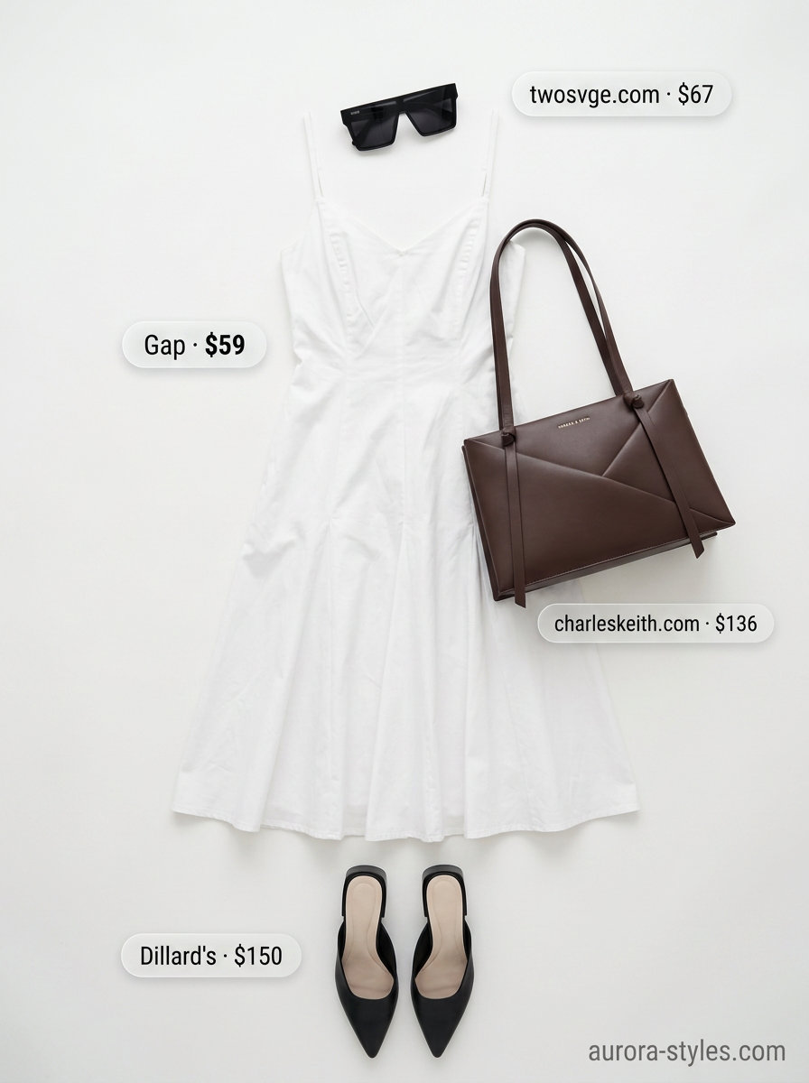Chic white sleeveless midi sheath dress for women 2026, ideal for city sightseeing and casual office days.