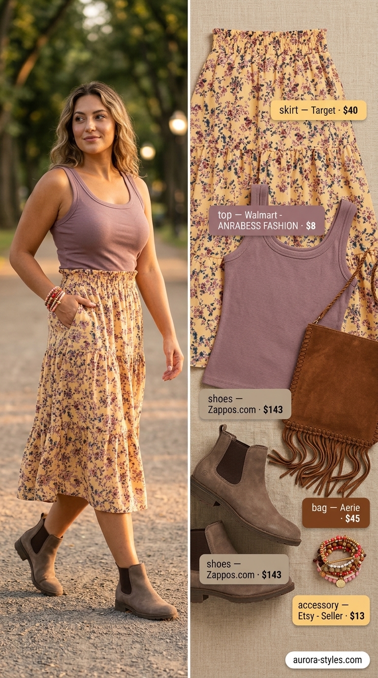 23. Boho Rhapsody Square Neck Midi