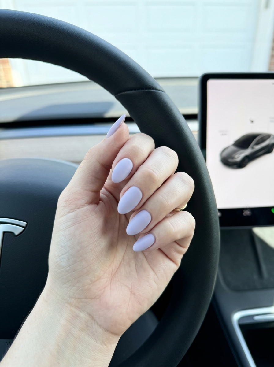 Lavender Velvet Matte Almond Nails 2026 | Chic Sophistication Pale Lavender Velvet Dream Almond nails: pale lavender with a deep matte finish. Almond summer nails 2026 for fair skin.