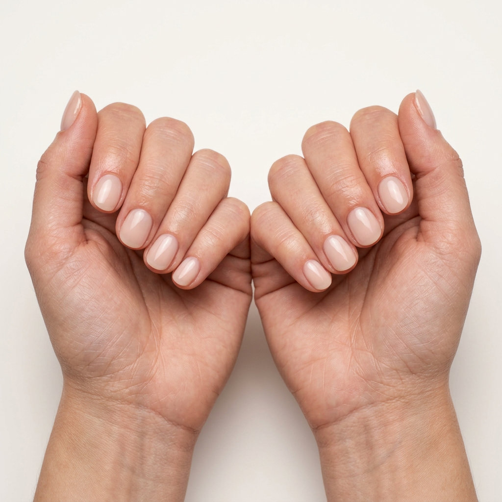 Cute summer nails 2026: Effortless creamy nude short round nails for minimalist daily wear.