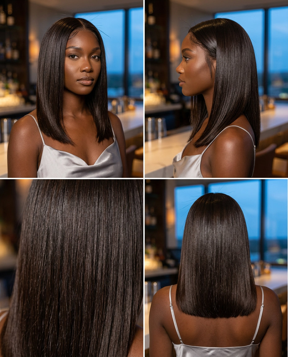 'Glass Hair' Finish 2026 long deep espresso brunette straight hairstyle with glass hair finish for summer