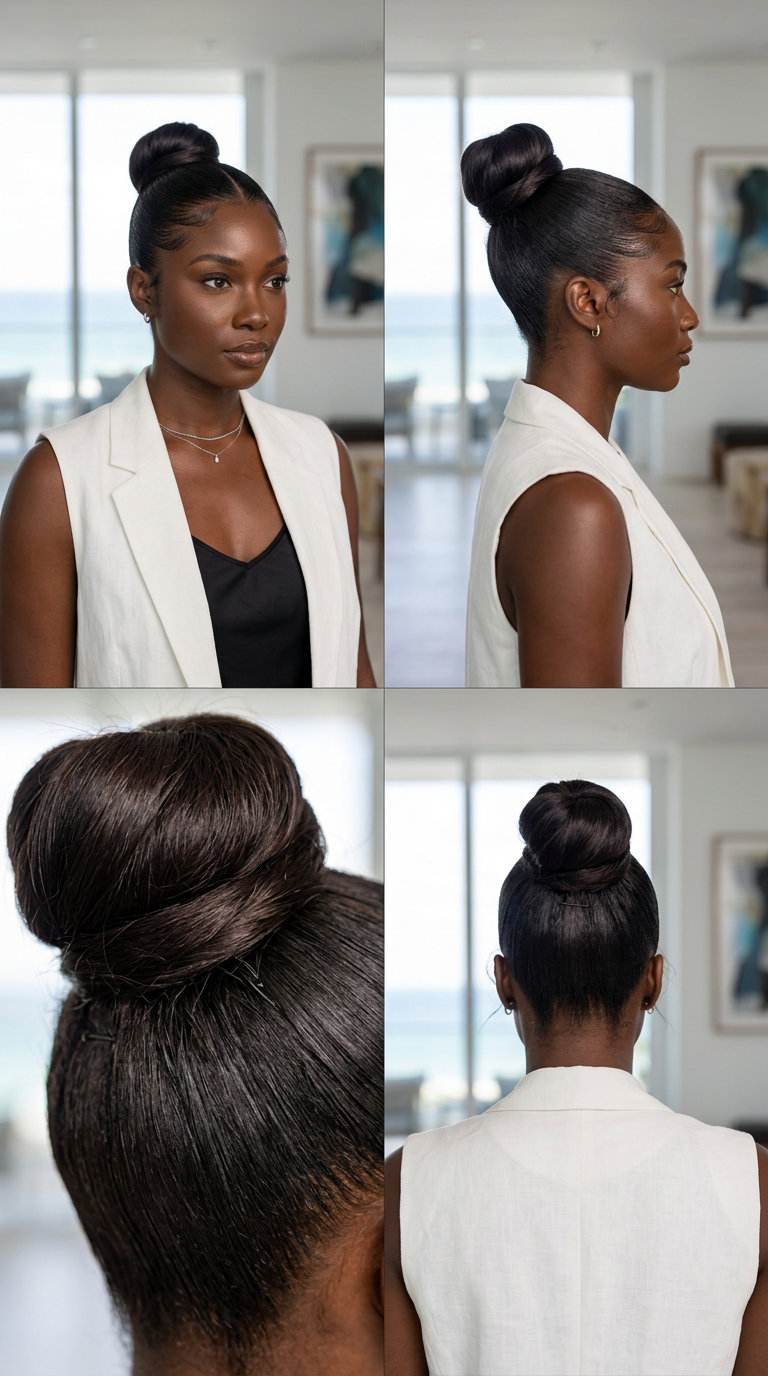 Sleek Espresso High Bun 2026 long espresso gloss high bun with sleek edges for summer
