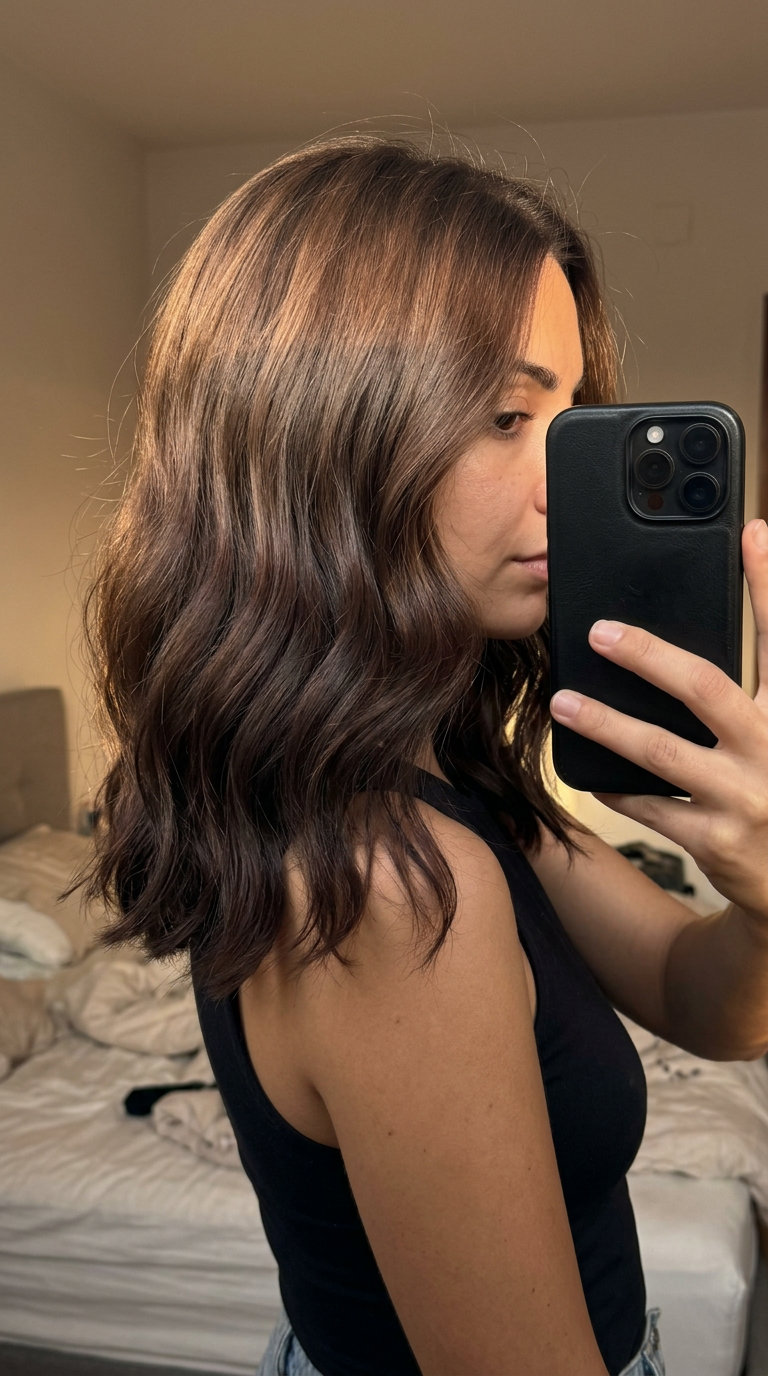 Espresso Martini Reverse Ombré 2026 long espresso martini reverse ombré with light espresso roots to dark mocha ends, color melting — bold unique