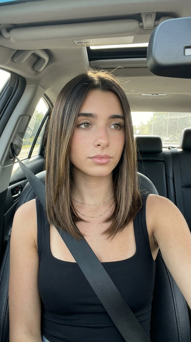 Espresso Root Smudge Bob 2026 collarbone length blunt bob mocha espresso hair color with root smudge, effortless modern mood