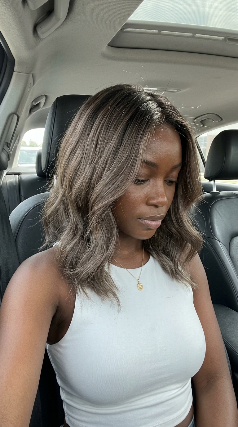 Mushroom Brown Mid-Lengths Melt 2026 long mushroom brown mid-lengths melt with subtle ash, soft balayage for beach vacations