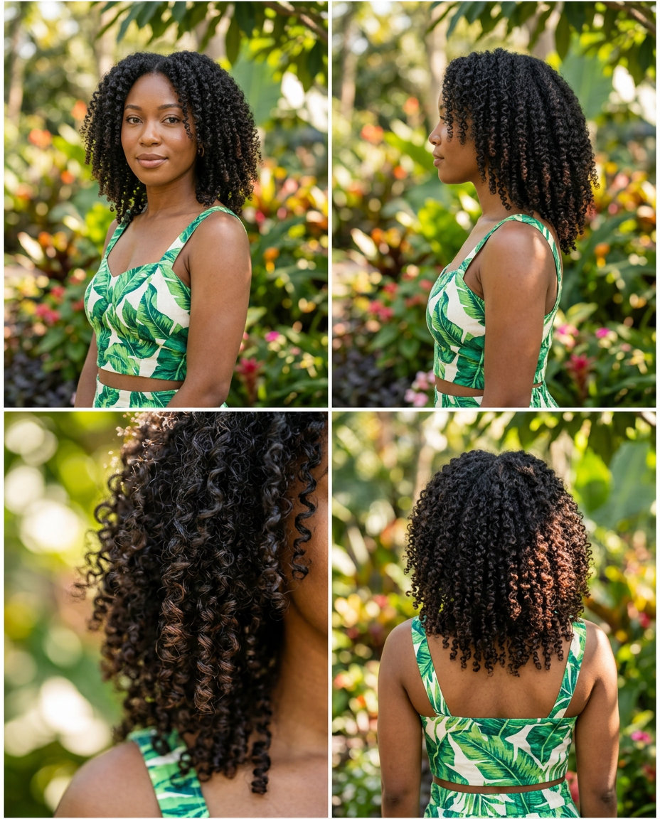 Defined Natural Wash-and-Go 2026 long defined wash-and-go with natural deep brown, soft authentic texture, hydrated vibe