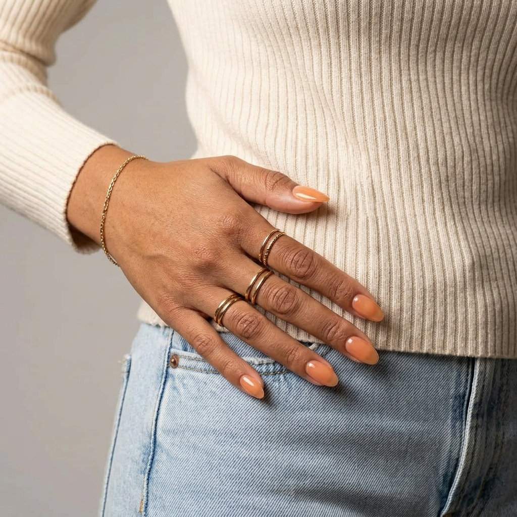 Sheer Apricot Jelly Glaze oval summer nails 2026 for all skin tones: juicy, effortless summer look.