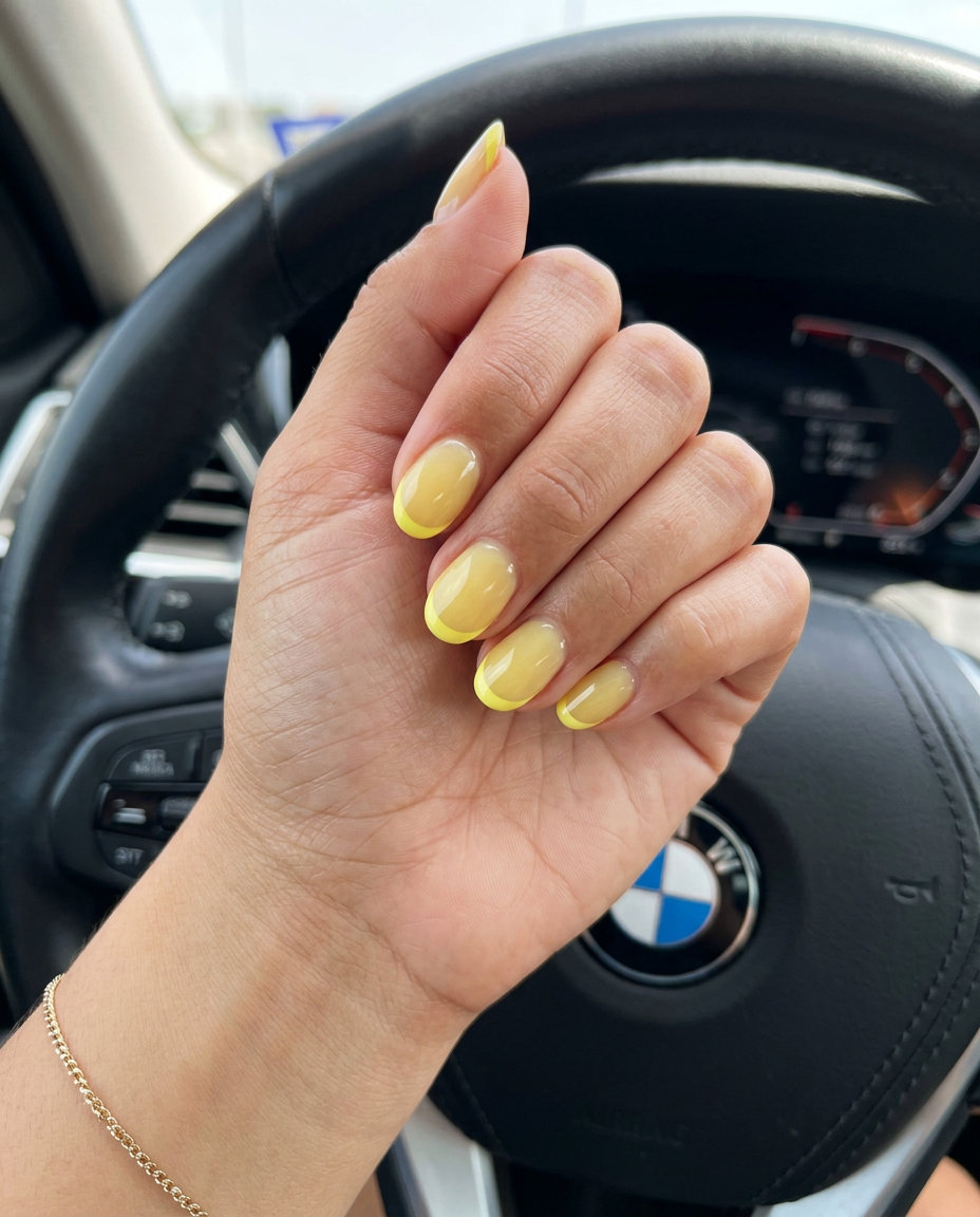 Sheer Lemonade Micro French oval summer nails 2026 for all skin tones: fresh and playful style.