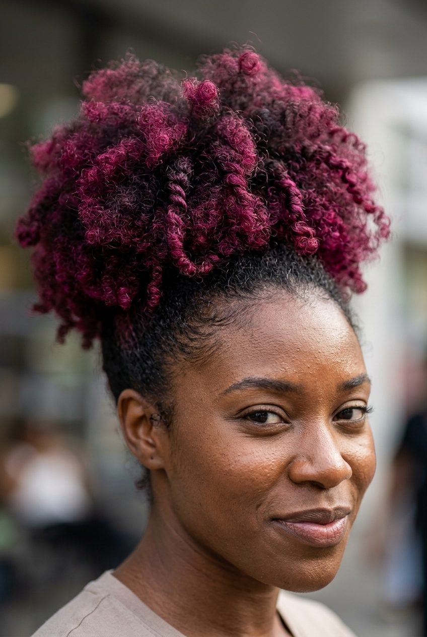 Twisted High Puff with Peach Fuzz - Summer 2026 long natural peach fuzz pastel high puff with twists for summer