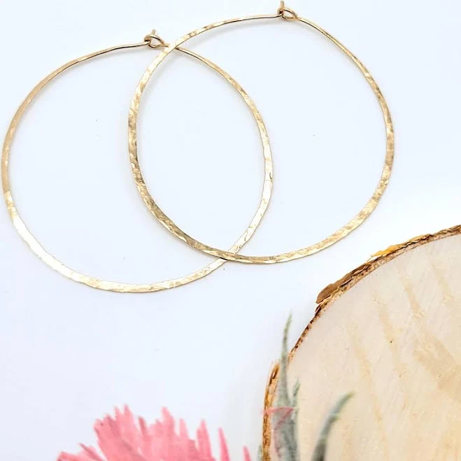 accessory 14K Gold Filled Hammered Hoops Etsy - Seller $29.5