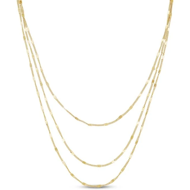 accessory 18" Three-Strand Layered Curb Chain Necklace Kay Jewelers $164.99