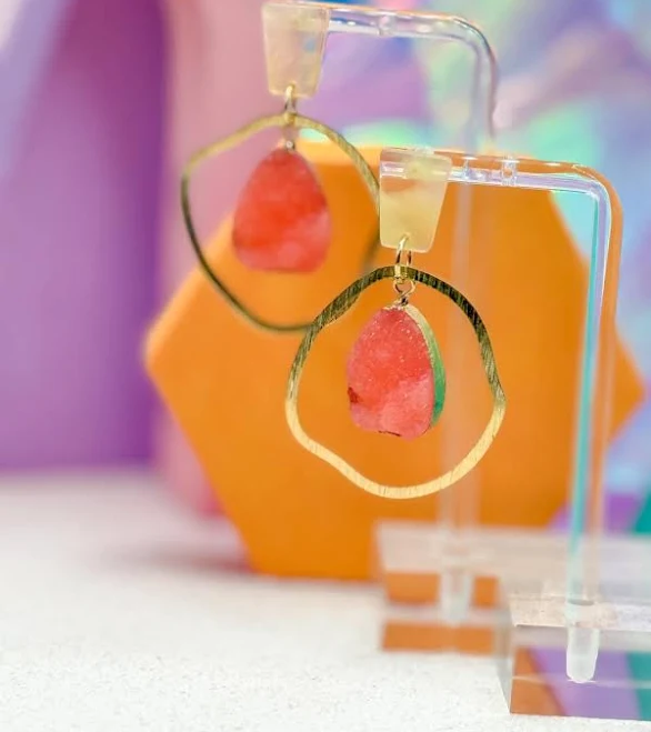 accessory Acrylic Resin Stone Dangle and Drop Earrings Etsy - Seller $25.49