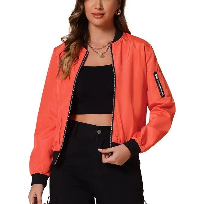 bomber jacket Allegra K Women's Bomber Jacket Casual Lightweight Zip-Up with Pockets Kohl's $38.99