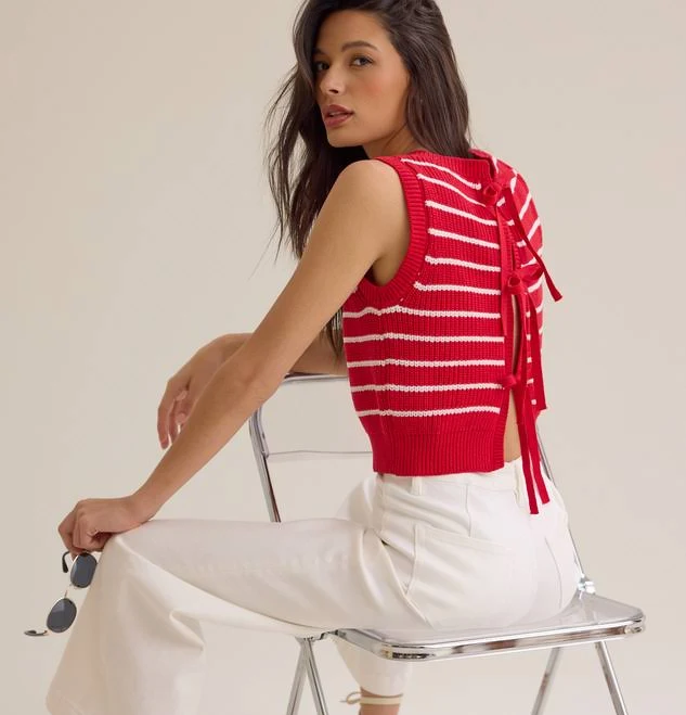 vest Altar'd State Layla Striped Tie Back Vest Altar'd State $30.99